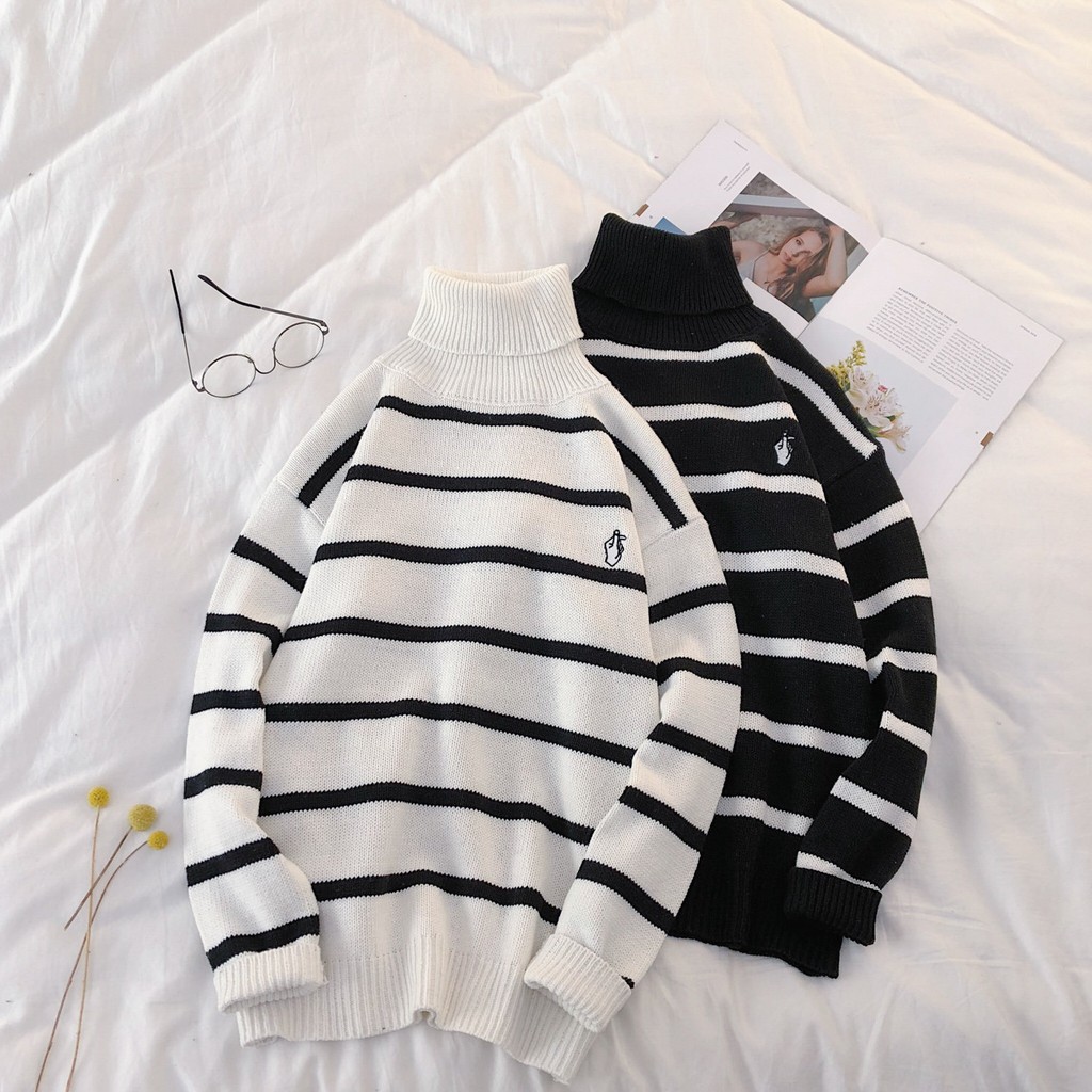 Áo Sweater cổ cao dáng rộng phong cách hàn quốc dành cho nam giới