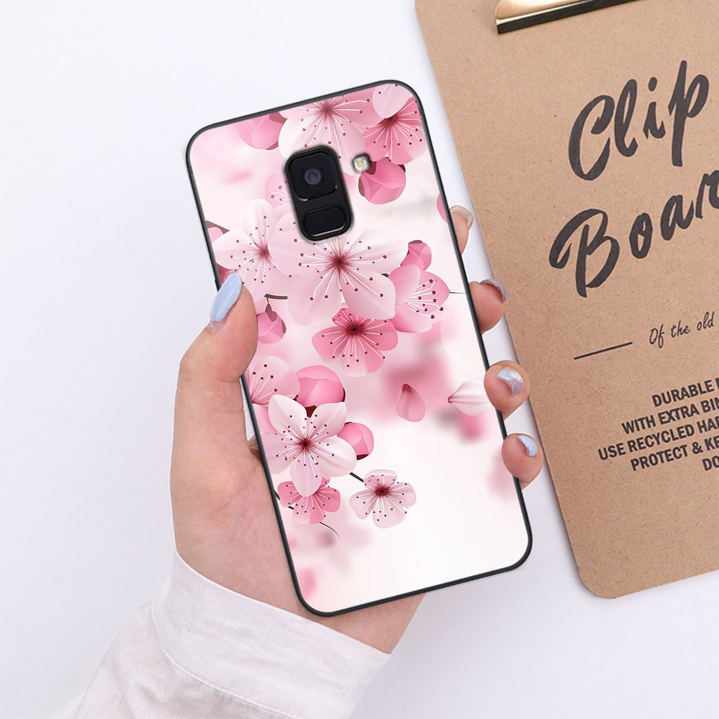 Ốp lưng Samsung A8 2018 hình hình hoa, thiên nga, đẹp thời trang - CAO CẤP - SANG TRỌNG
