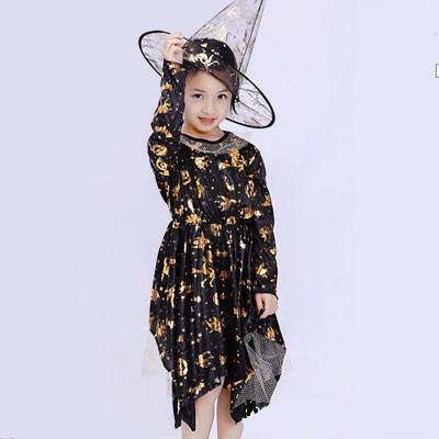 Bộ hóa trang phù thủy halloween - áo choàng Halloween cho bé gái