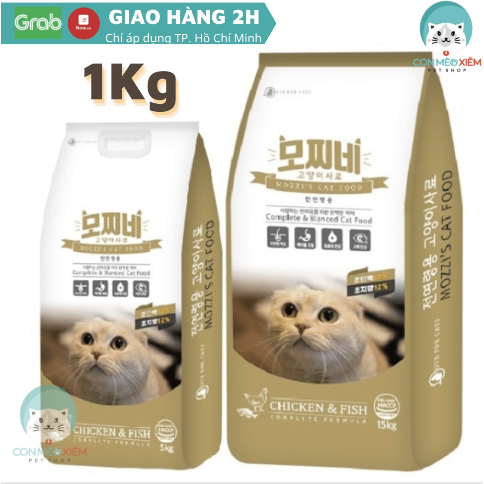 Hạt cho mèo Mozzi cat 1kg, thức ăn khô cho mèo con mèo lớn Con Mèo Xiêm