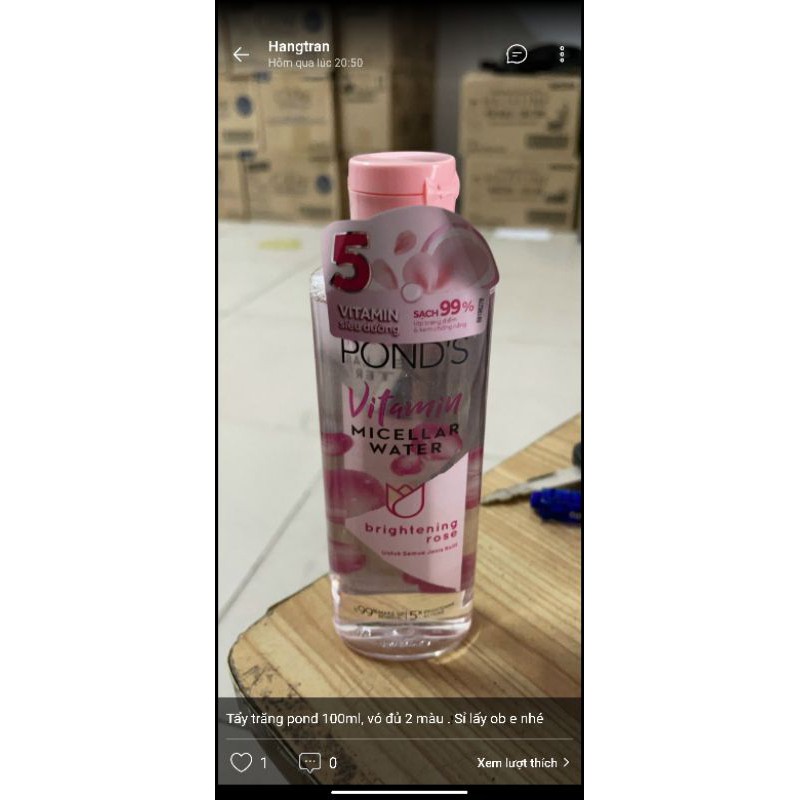 Nước tẩy trang làm sáng da Pond's White Beauty Micellar Water Vitamin 100ml | BigBuy360 - bigbuy360.vn