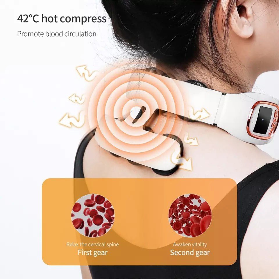 Máy Massage Cổ Vai Gáy 6 Đầu Điện Cực Màn hình hiển thị LCD Hỗ Trợ Trị Liệu Cao Cấp - CHÍNH HÃNG
