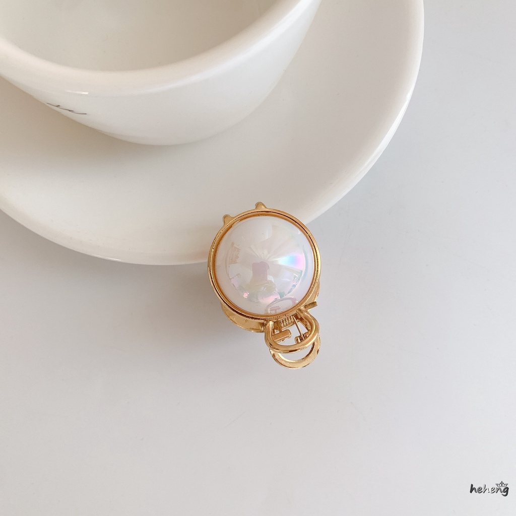 Kẹp Tóc Bán Nguyệt Bằng Hợp Kim Đính Ngọc Trai Cao Cấp Cho Nữ S fa zhua liu jia