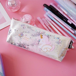 Hộp bút unicorn có nhũ siêu óng ánh