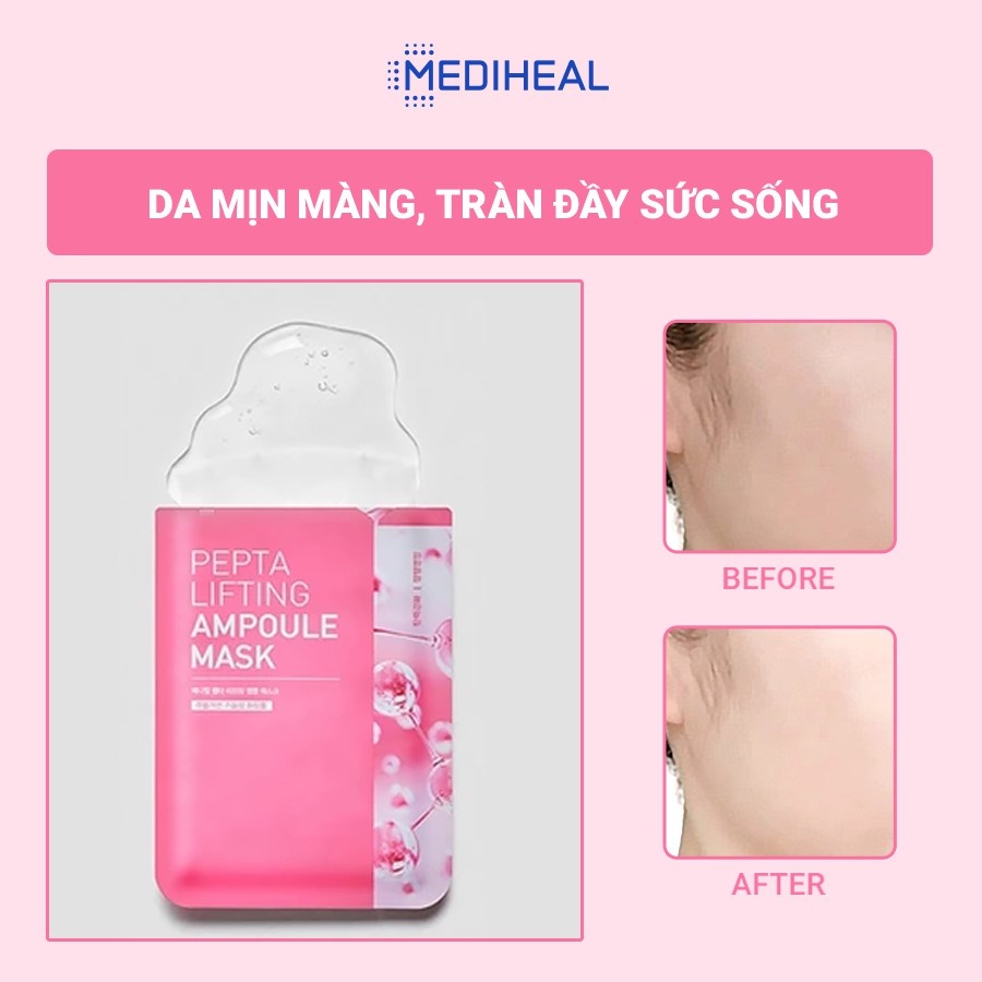 Mặt nạ nâng cơ chống lão hoá Mediheal Ampoule Mask 20ml - Pepta Lifting