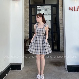 Váy sọc caro 2 dây Karry
