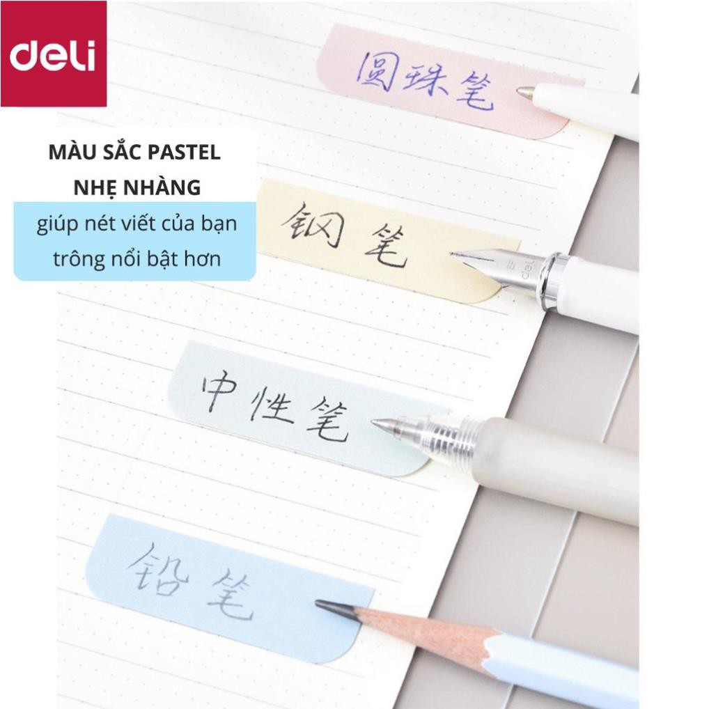 Giấy phân trang nhiều màu pastel - 28x25mm Deli - 21535 / 21536/ 21537 [Deli]