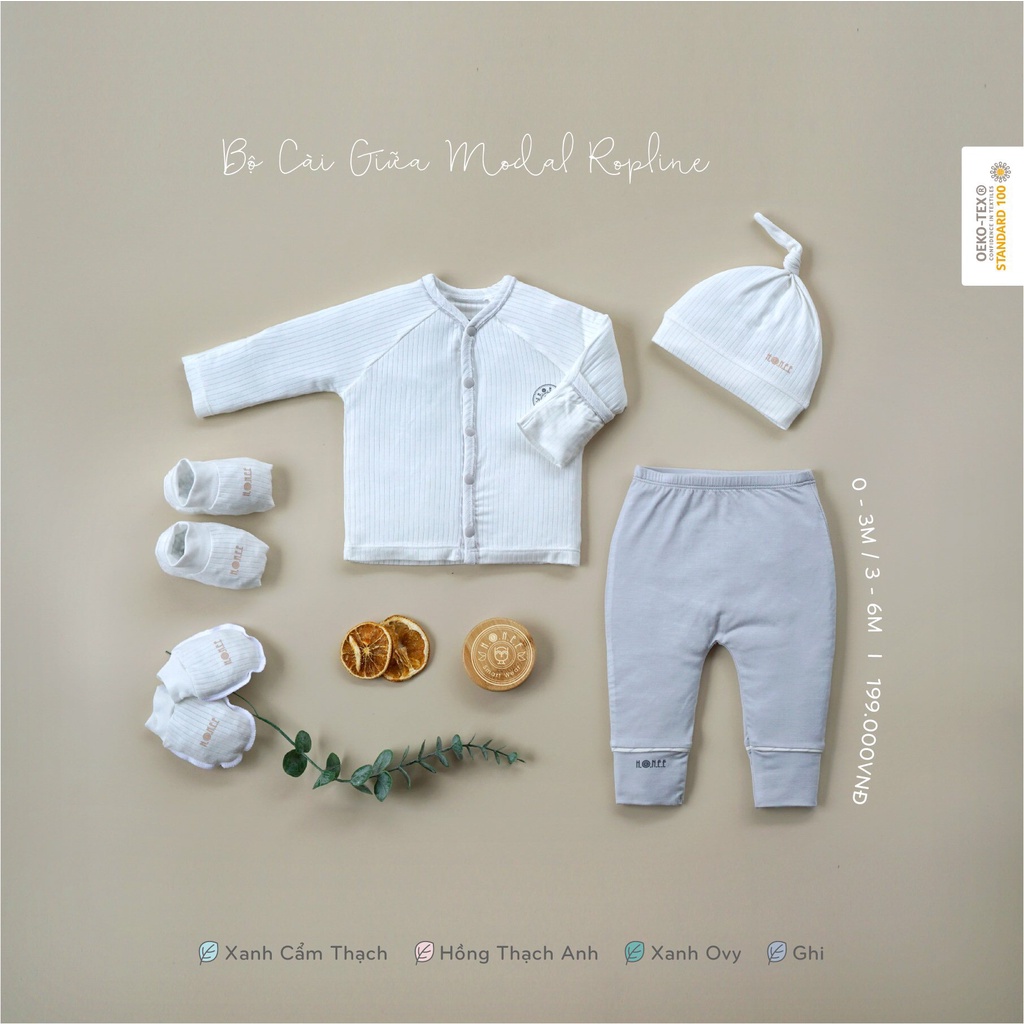 Hrnee Bộ sơ sinh modal Ropline cho bé 0-6M 2022