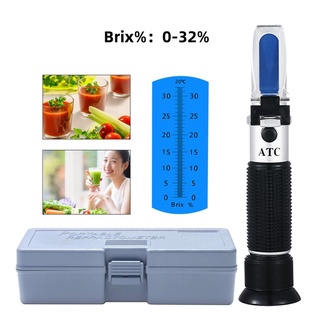 Khúc xạ kế 0-32% brix máy đo hàm lượng đường máy đo độ đường máy đo nồng độ mật độ chất lỏng cắt