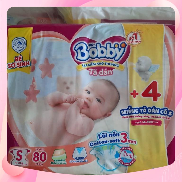 Tả Dán Sơ Sinh Bobby  S80 miếng,bĩm bán bobby sơ sinh S56 miếng mẫu mới dành cho bé 4-8kg