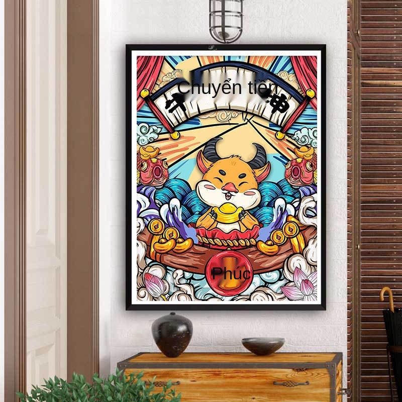 2021 cross stitch mẫu bò mới phòng khách đầy đủ sợi thêu tranh tay con biến vũ trụ gia đình