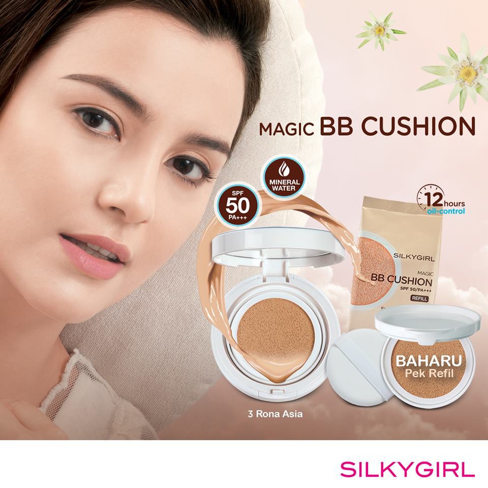 PHẤN NƯỚC CHE PHỦ TỐT, KIỀM DẦU HIỆU QUẢ SILKYGIRL MAGIC BB CUSHION SPF50 15G CHÍNH HÃNG - 9929