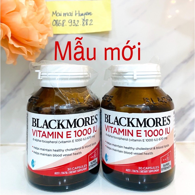 (ĐỦ BILL ÚC) Vitamin E Blackmore Úc Lọ 30 Viên 1000IU