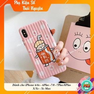 Ốp lưng cô gái bình sữa hồng - ốp iphone dẻo nổi sọc- vali 3d