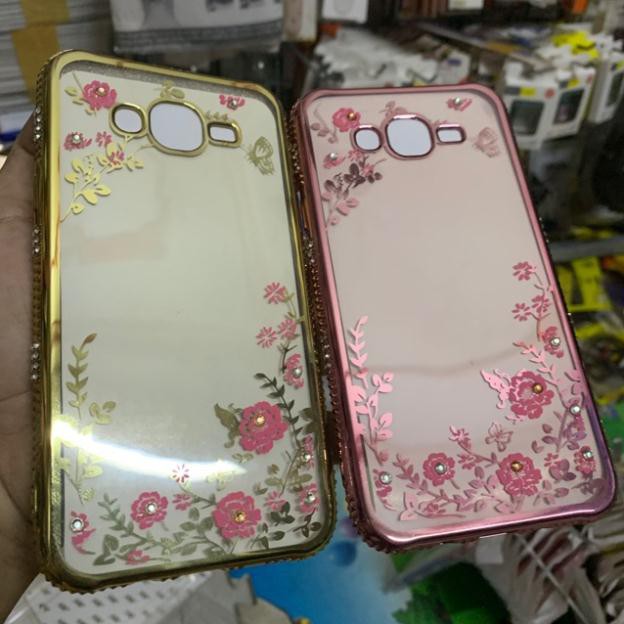 Ốp lưng samsung J5 (2015), J5 (2016), J7 (2015), J7 (2016) dẻo hoa đính đá AD_case shop