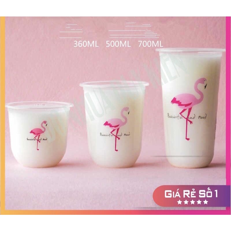 50 cốc/ly nhựa đáy bầu (cốc chữ U) 350ml-500ml-700ml đựng đồ uống
