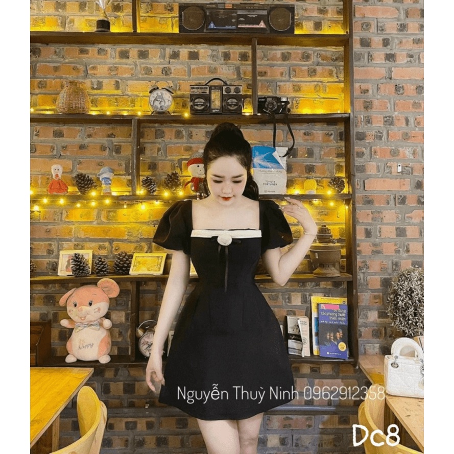 (Free ship) Xả Lỗ Cho Mẫu Đầm TAPTA Tay Bồng Có Gắn Hoa Hồng Tim Áo  Cực Xinh UP HHP Fashion