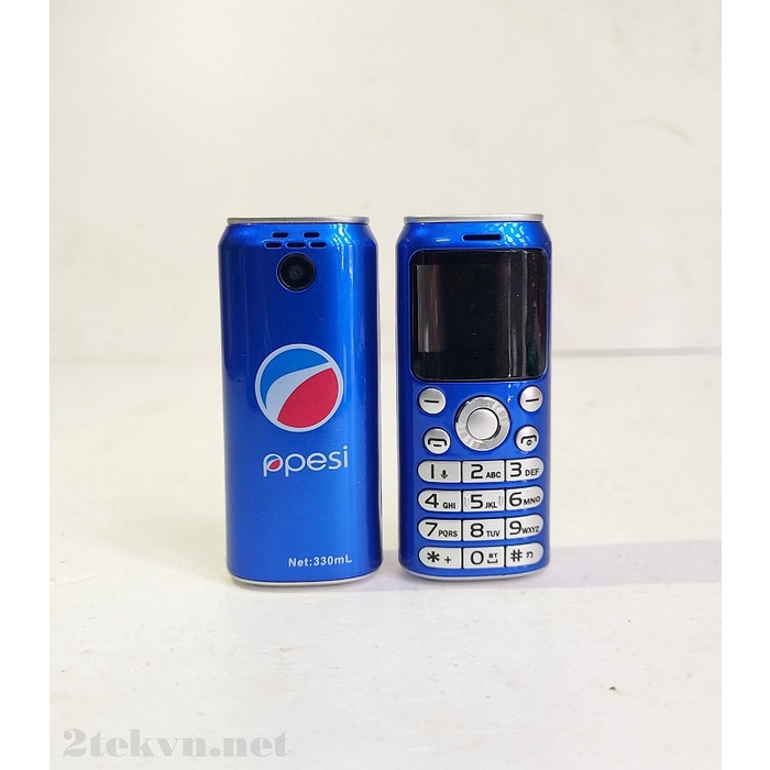 Điện thoại độc mini siêu nhỏ hình lon nước Coca Pepsi K8 hỗ trợ 2 sim nghe gọi