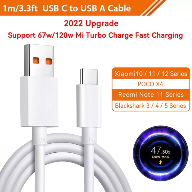 Bộ Sạc Nhanh USB Type C Xiaomi 67W 55W 120W Cho Xiaomi Civi Redmi Note 11 Pro+ 11T Pro Black Shark 4S Pro