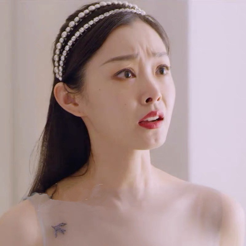 Băng Đô Cài Tóc Hai Hàng Đính Đá Và Ngọc Trai Nhân Tạo Phong Cách Hàn Quốc Sang Trọng