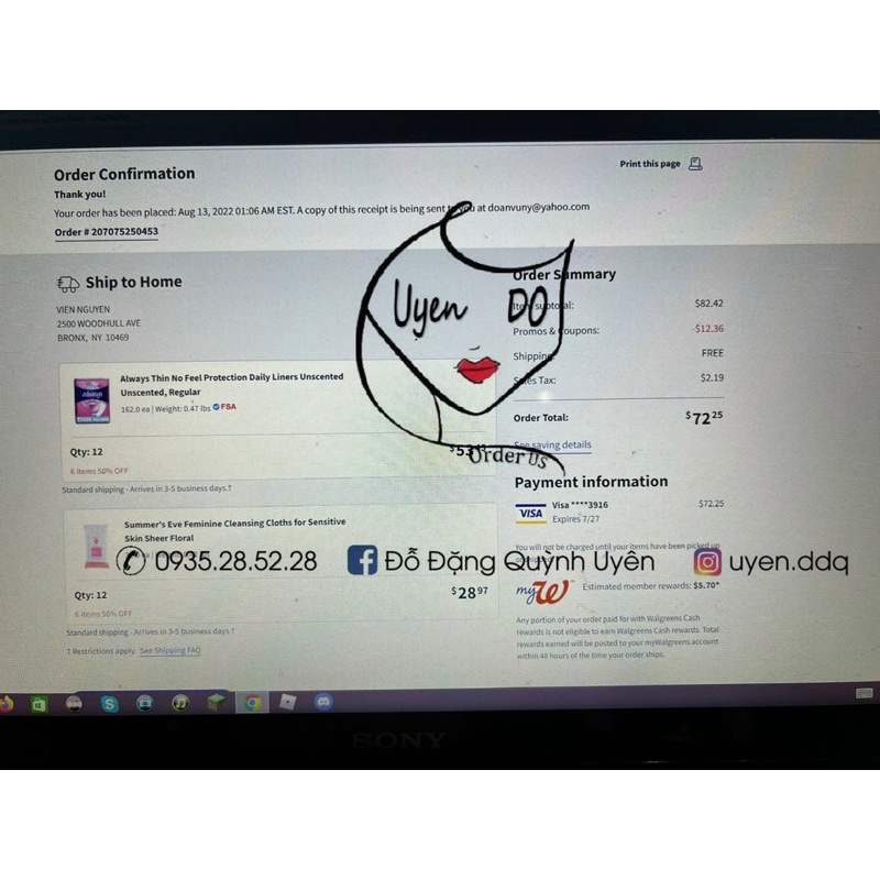 Băng vệ sinh Always Thin 162 Miêng Mỹ Đủ Bill