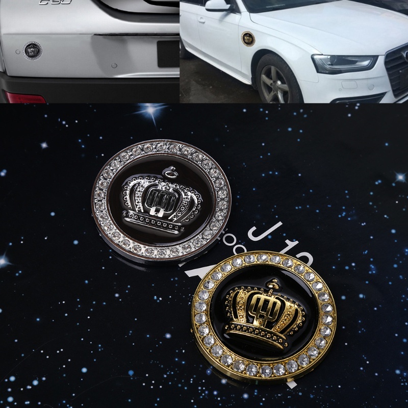 Miếng Dán Đề Can Họa Tiết Vương Miện Kim Cương 3D Trang Trí Xe Hơi