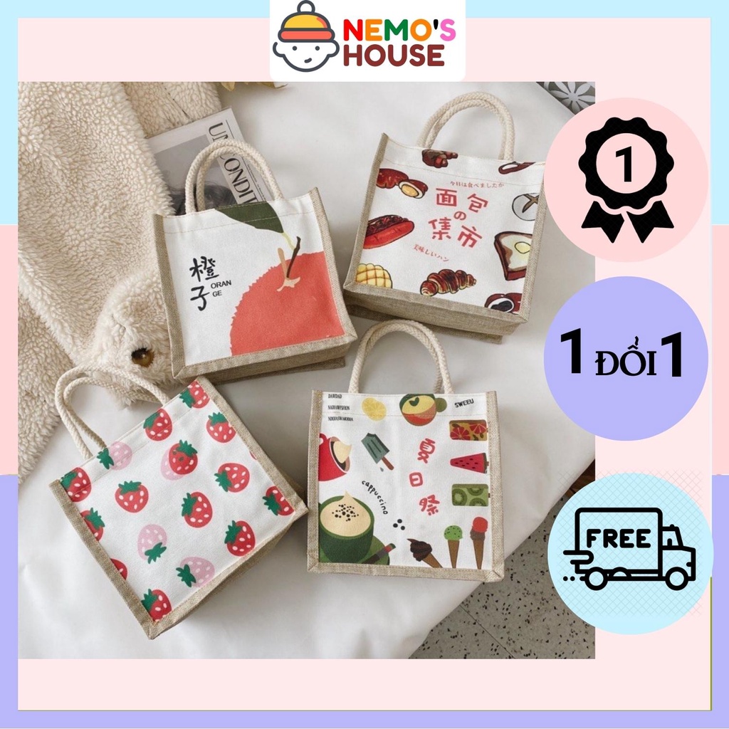 Túi cói đi biển phong cách Vintage, túi xách nữ mini thời trang kiểu dáng Hàn Quốc
