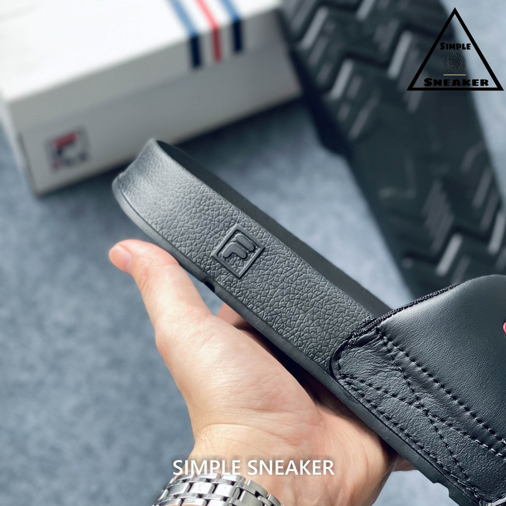 Dép Fila Chính Hãng 🔴SIMPLE SNEAKER🔴 Fila Drifter Black Slide Dép Quai Ngang Fila Thời Trang Nam Nữ Chuẩn Auth