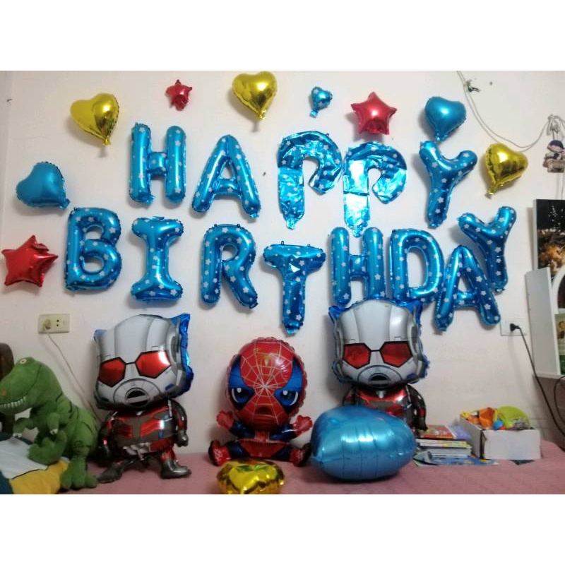 Set bong bóng phụ kiện trang trí sinh nhật, party cho bé trai, bé gái siêu nhân, siêu anh hùng 35-40cm - BOBABO