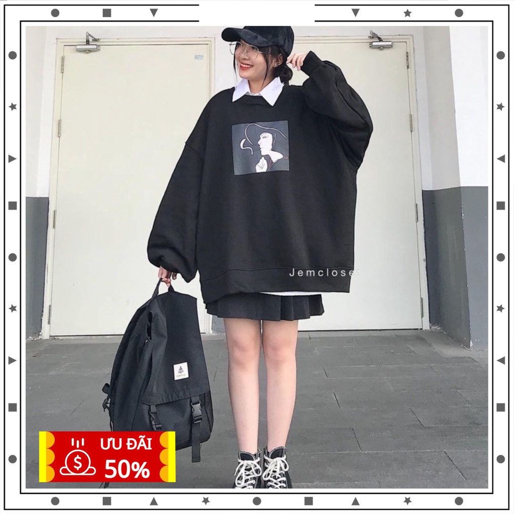 Áo Sweater Form Rộng Unisex Tay Bồng Nam Nữ Khói Teenxx1, Áo Hoodie Chất Nỉ Dày dặn