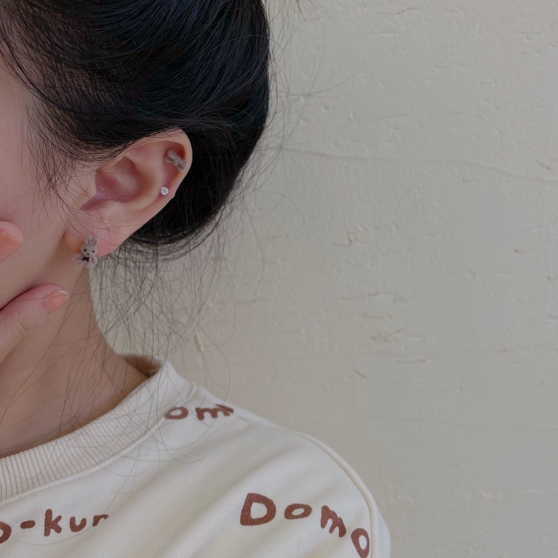 IF ME Bộ 3 Đôi Khuyên Tai Hình Trái Tim/Gấu/Thỏ/Nơ Dễ Thương Cho Nữ