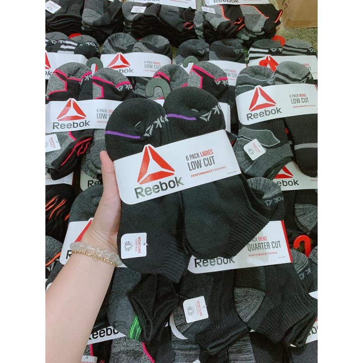 PACK 6 ĐÔI TẤT/VỚ NGẮN REEBOK MEN'S LOW CUT XUẤT XỊN