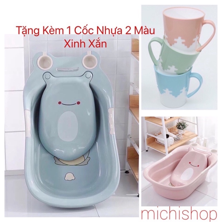 Chậu tắm ếch cho bé Việt Nhật chính hãng Siêu to, Thau tắm cho trẻ bền đẹp - MS2003 cao cấp