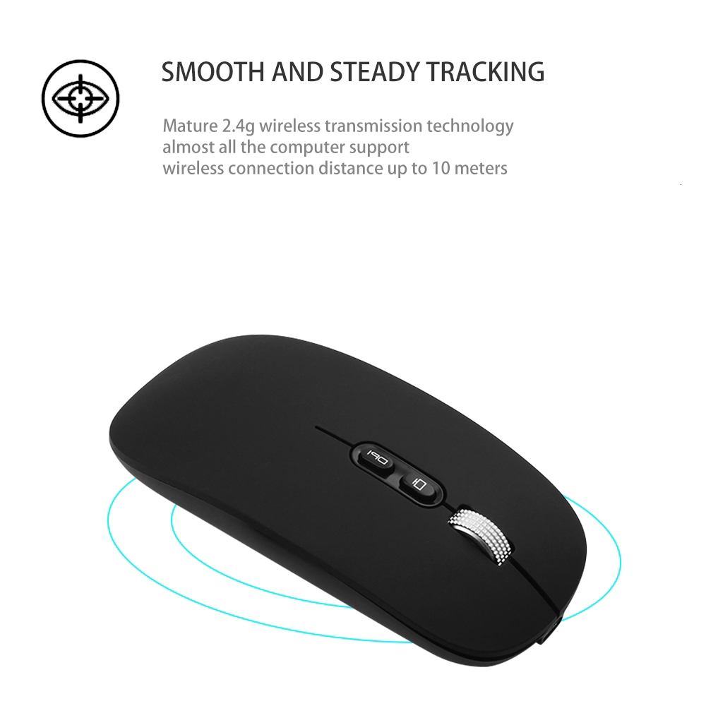 Chuột Máy Tính Siêu Mỏng Không Gây Tiếng Ồn 2.4g 1600 Dpi