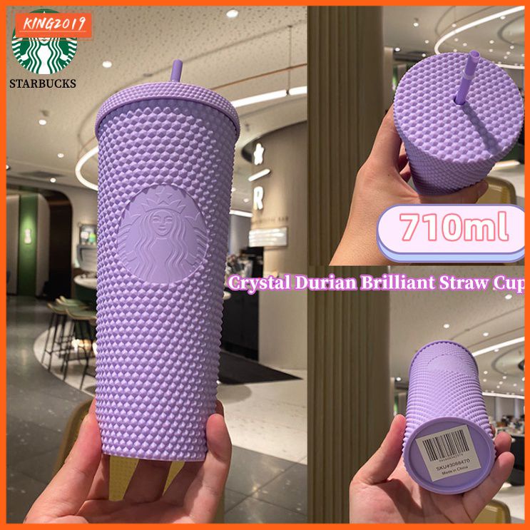 710Ml/24Oz Sầu Riêng Kim Cương Ống Hút Cốc Starbucks Hạn Chế Tumbler 2 Lớp Pha Lê Rực Rỡ Cốc Cà Phê Dung Tích Lớn cốc Nước