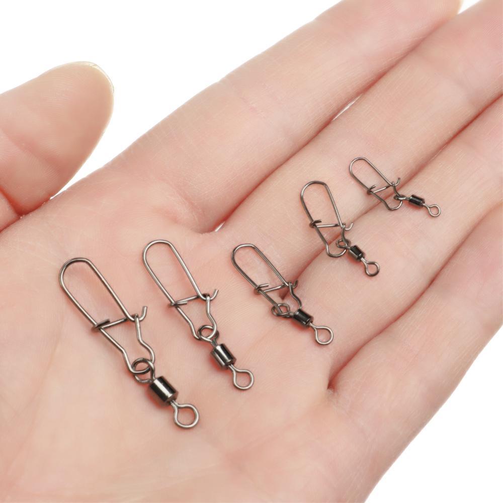 Muvako 25 cái phụ kiện câu cá vòng bi lăn xoay khóa câu cá ghim móc câu xoay giải quyết chụp bằng thép không gỉ