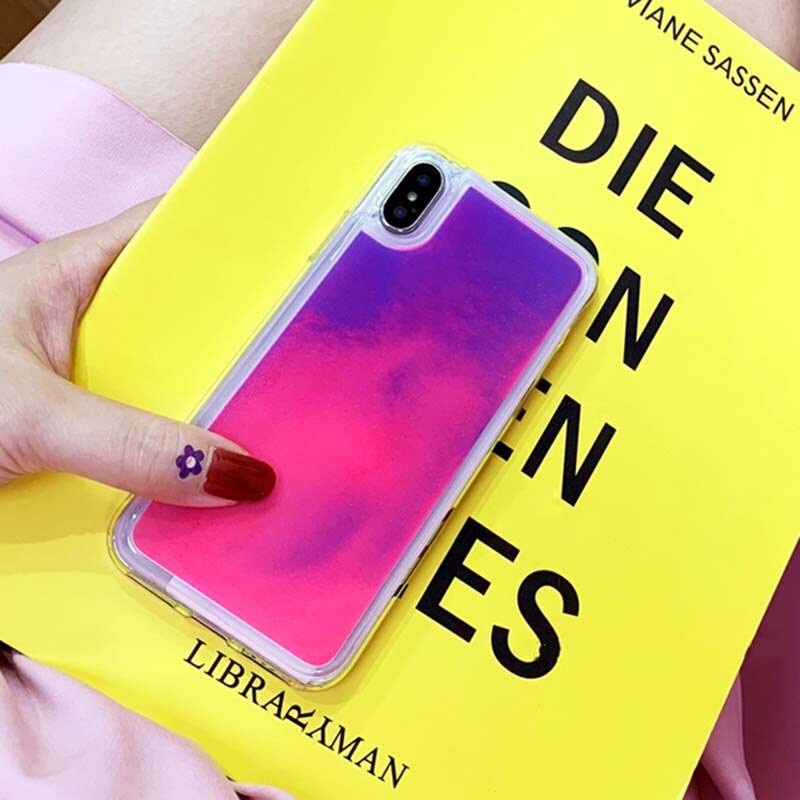 Ốp Điện Thoại Họa Tiết Cát Lỏng Màu Dạ Quang Sáng Tạo Cho Xiaomi Redmi Note8 7 5 Mi A3