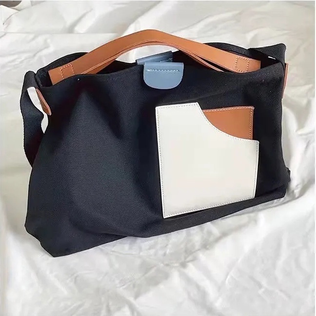 Túi Đeo Vai Vải canvas Màu Sắc Đối Lập Phong Cách Hàn Quốc Thời Trang Cho Nam Và Nữ fp072