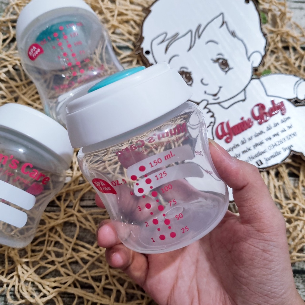 Bộ 3 bình trữ sữa Mum's Care cổ rộng