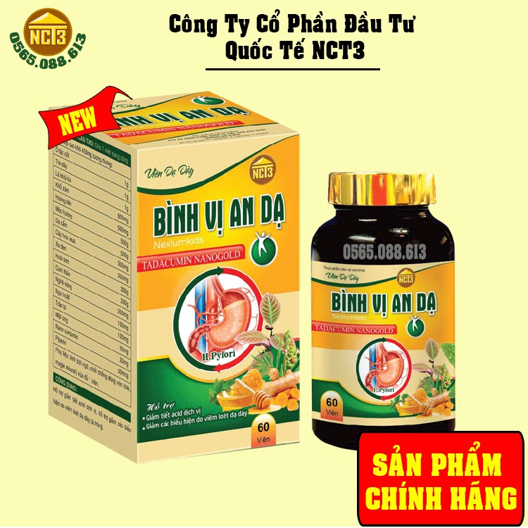 Viên Dạ Dày Bình Vị An Dạ ( 60 viên ) ( Hàng chính hãng công ty NCT3 )