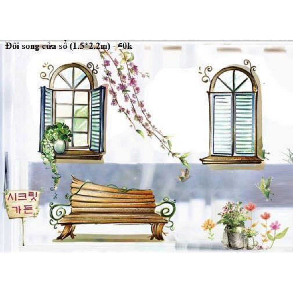 decal dán tường cửa sổ