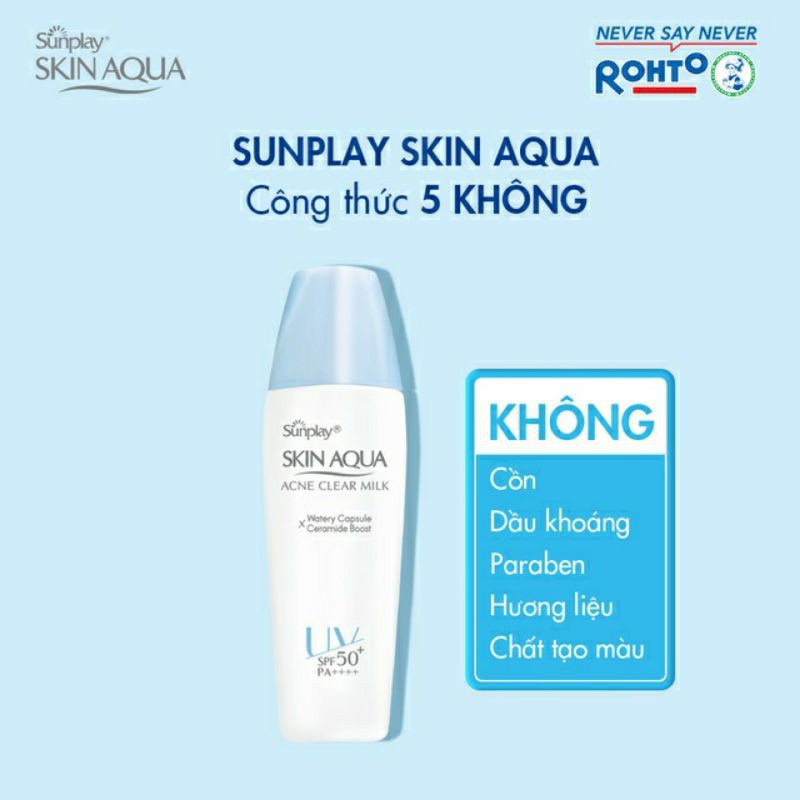 Sunplay Skin Aqua Acne Clear Milk – Sữa chống nắng dưỡng da ngừa mụn