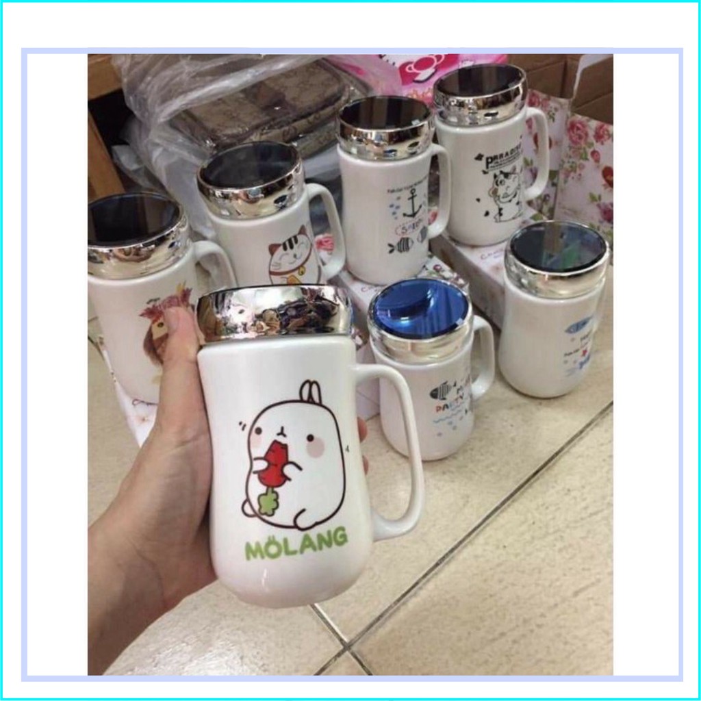 Cốc giữ nhiệt bằng sứ cao cấp kèm gương soi