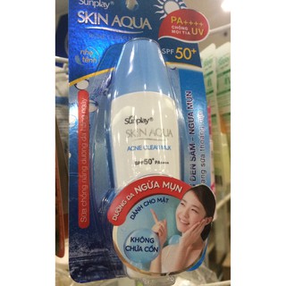 Sữa Chống Nắng Dưỡng Da Ngăn Ngừa Mụn SPF50+ PA++++ - 25g Skin Aqua Acne Clear Milk