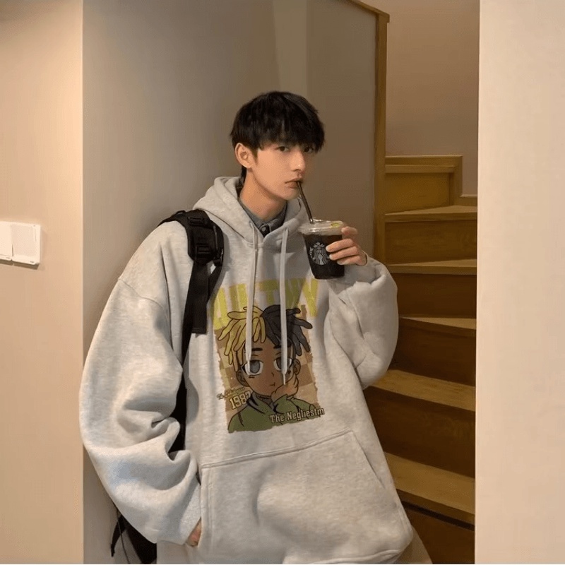 Áo hoodie In Chữ Phong Cách Nhật Bản Thời Trang Cao Cấp Size M-5XL