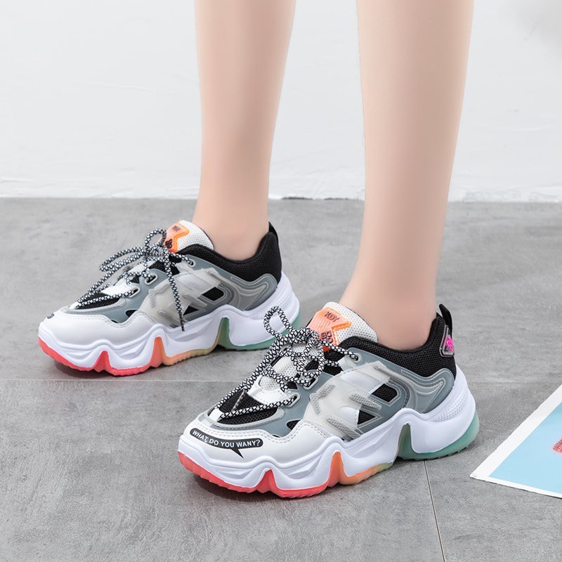 [FREESHIP TỪ 50K] Giày thể thao nữ ULzzang bản mới,kiểu đế hỗn hợp 3 màu gợn sóng (A9901)