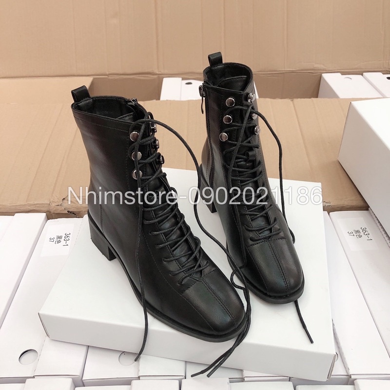 (Sẵn) Bốt chiến binh buộc dây , chất da xi mờ siêu đẹp( 2 ảnh cuối shop chụp mộc)