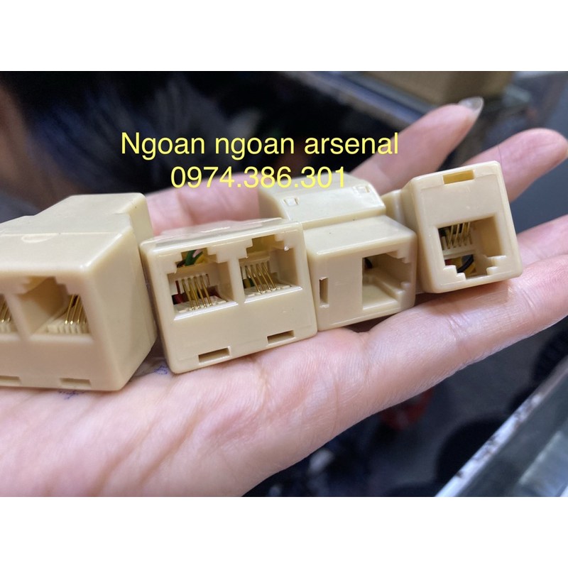 đầu nối, đầu nối điện thoại 1 ra 2. báo giá 1 cái