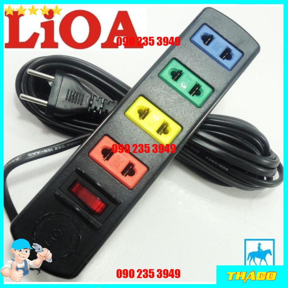 Ổ cắm điện LIOA 4 ổ cắm 1000W 3 mét 4TS3-2 Đsg