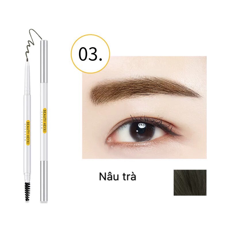 Chì kẻ chân mày 2 đầu nét mảnh trang điểm lâu trôi Heyxi Verythin Eyebrow Pencil